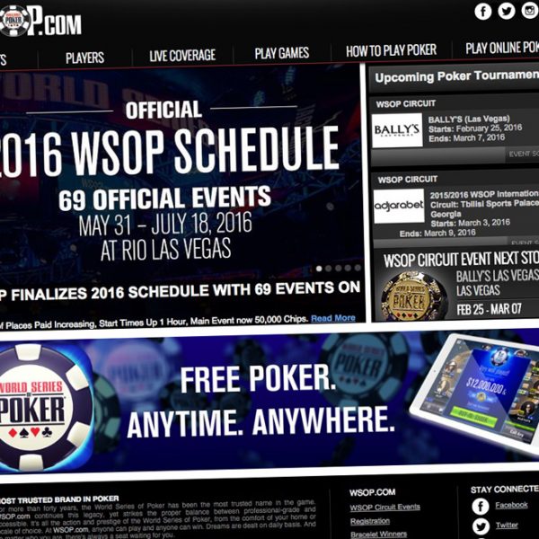 WSOP 2016 Schedule