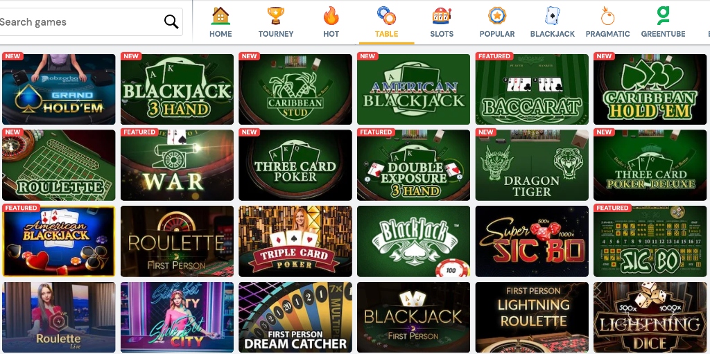 BetRivers.net Table games